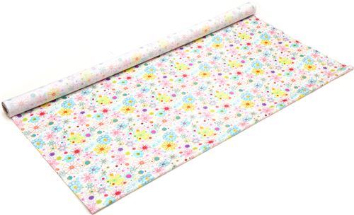 white flower laminate designer fabric daisy USA 3