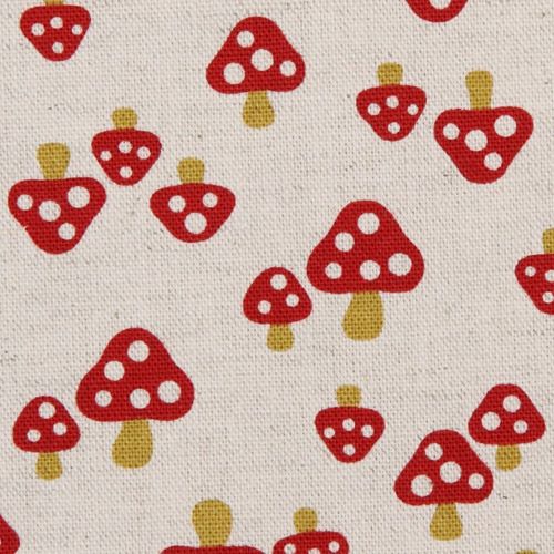 white fly agaric Kokka oxford fabric kawaii from Japan 1