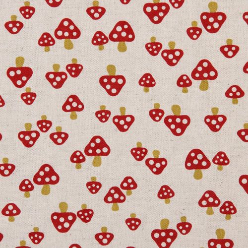 white fly agaric Kokka oxford fabric kawaii from Japan 2