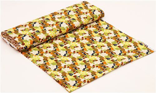 Resto de (41 x 110 cm) - Tela animal bosque blanca hoja bellota hongo zorro de Jap�n 3