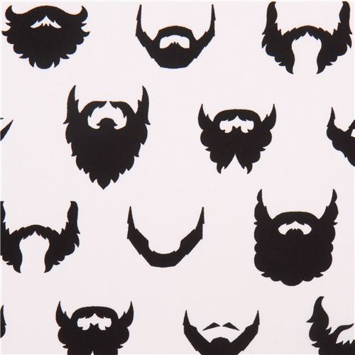 tessuto bianco barbe Robert Kaufman Brilliant Beards Tessuto