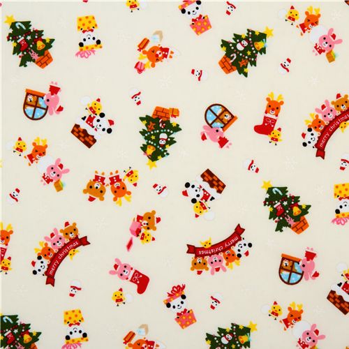 white kawaii Christmas fabric panda Santa Claus 2