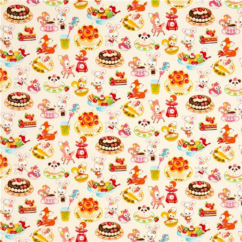 white kawaii fabric desserts animals par Cosmo du Japon2