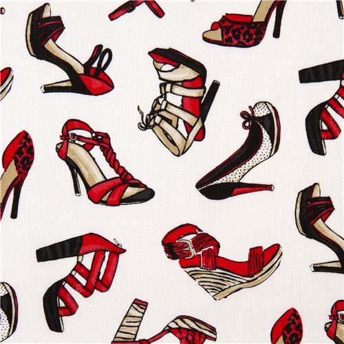 white ladies shoes designer fabric with high heels USA 1