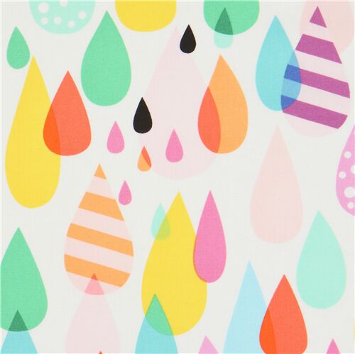Large Pop Art Colorful Raindrop Tear Fabric