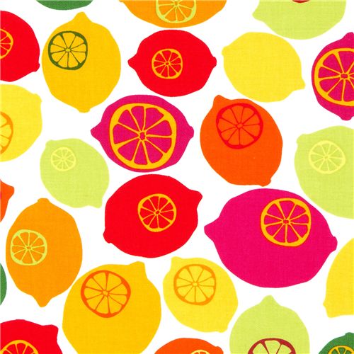 white lemon fruit fabric by Robert Kaufman Fabric