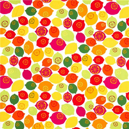white lemon fruit fabric by Robert Kaufman 2