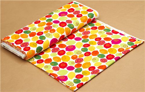 white lemon fruit fabric by Robert Kaufman 3