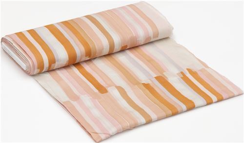 Fat Quarter (50 x 53 cm) - white metallic nani iro double gauze fabric with brown stripes by Kokka 4