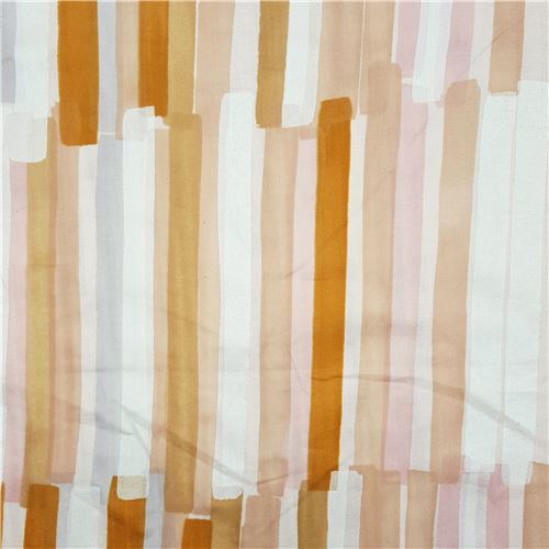 Fat Quarter (50 x 53 cm) - white metallic nani iro double gauze fabric with brown stripes by Kokka 3