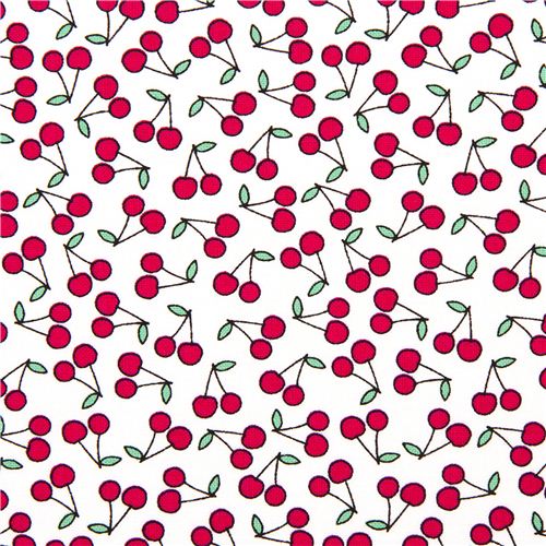 white mini cherry fabric by Timeless Treasures from the USA 2
