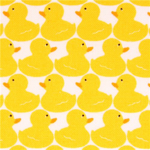 Tissu Timeless Treasures Splash blanc avec des mini canards Tissu