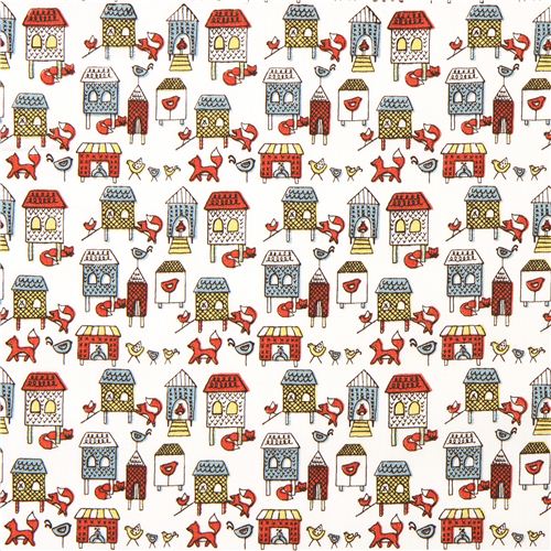 white monaluna organic fabric with fox in the henhouse 2