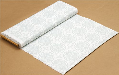 wei�er monaluna Bio-Stoff mit Ornamenten Blumen USA 3