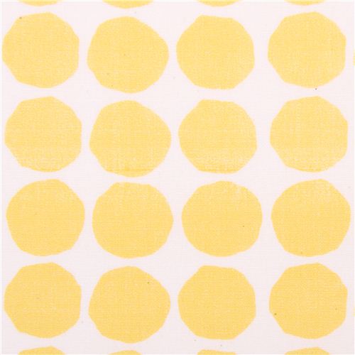Tissu bio Monaluna blanc à pois jaunes Tissu