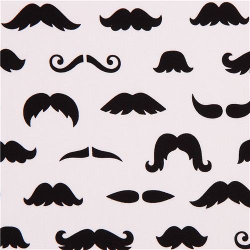 weier Schnurrbart Stoff Robert Kaufman Merry Mustaches Stoff