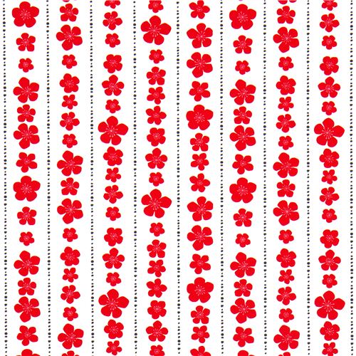 weißer Bio-Stoff rote Bumen Blüten von Robert Kaufman 2