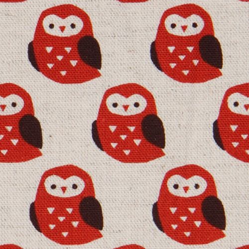 weisser Eulen Kokka Oxfordstoff kawaii aus Japan Stoff