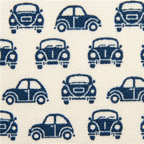 Tela oxford blanca con cohecitos azules, de Japón Tela