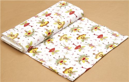 white pixies and fairies Christmas fabric de Michael Miller 3