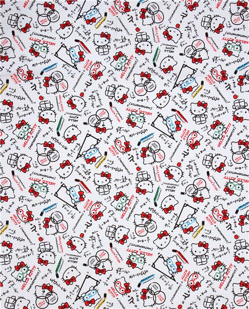 wei karierter Hello Kitty Mathe Lehrer Oxford Stoff von Kokka  2