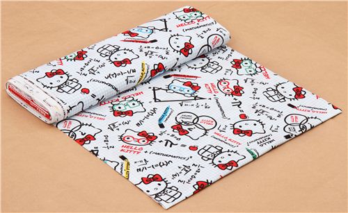 wei karierter Hello Kitty Mathe Lehrer Oxford Stoff von Kokka  3