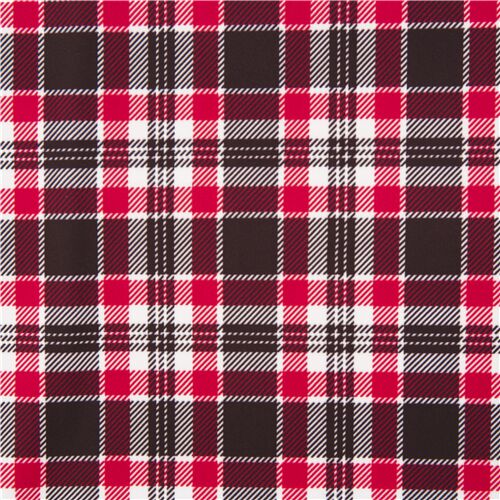 wei rot und schwarz kariert Polyester Minky Stoff