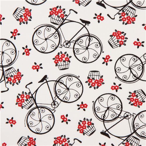weier romantisches Fahrrad Stoff von Timeless Treasures Stoff