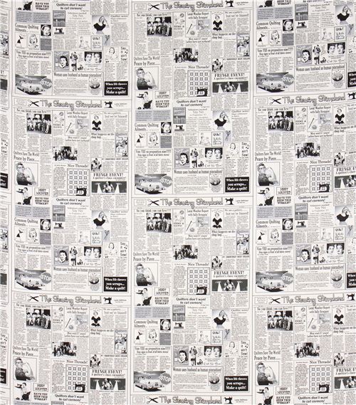Resto de (43 x 112 cm) - Tela blanca peridico costura bordar Timeless Treasures EEUU 2