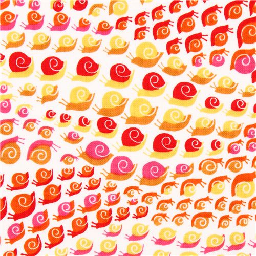Tissu Dear Stella blanc avec des escargots Tissu