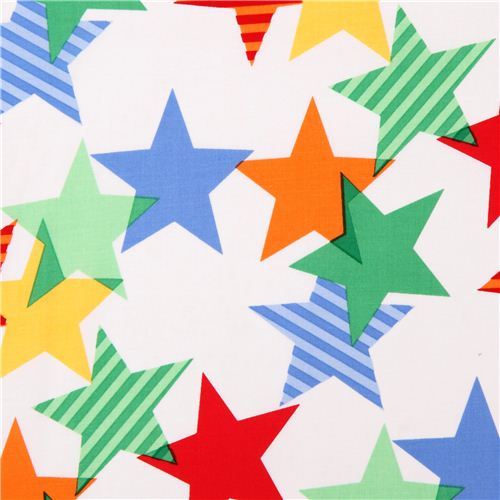 Tissu blanc avec des toiles  Stars-A-Lined , Primary, par Michael Miller USA Tissu