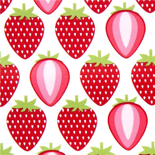 white strawberry laminate designer fabric from the USA 1