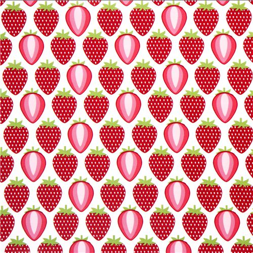 white strawberry laminate designer fabric from the USA 2