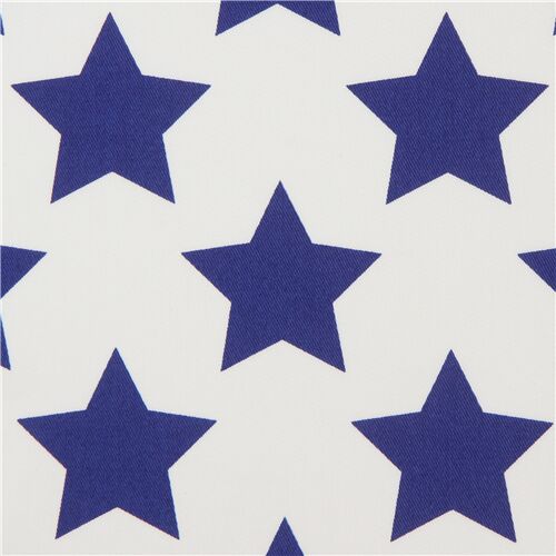tessuto bianco twill stelle blu scuro Tessuto