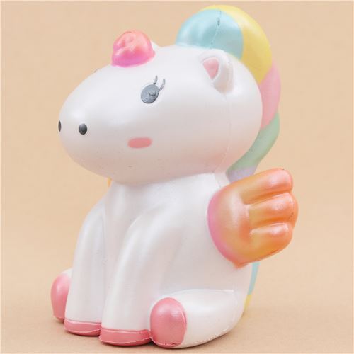 Squishys kawaii perfumado unicornio blanco alas rosa naranja juguete animal WaWaii Squishy
