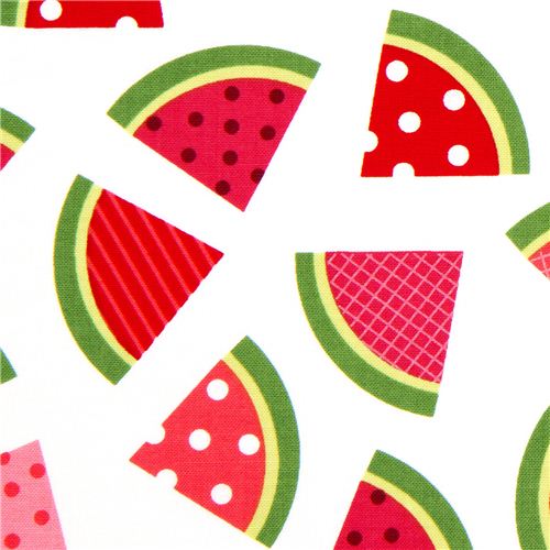 white watermelon fruit fabric de Robert Kaufman 1