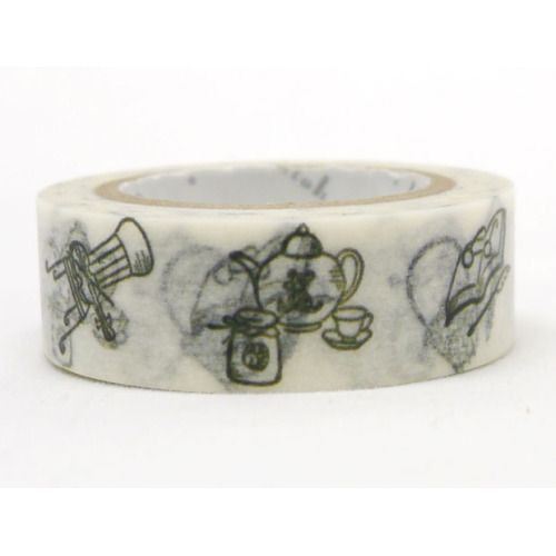 Weißes Stuhl Teekanne Buch Artikel Washi Klebeband Dekoband Shinzi Katoh 2