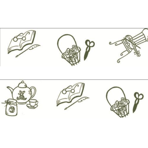 Weißes Stuhl Teekanne Buch Artikel Washi Klebeband Dekoband Shinzi Katoh