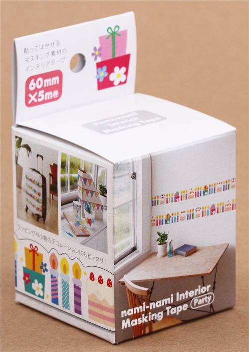 wide birthday cake Tape wall deco tape from Japan 2