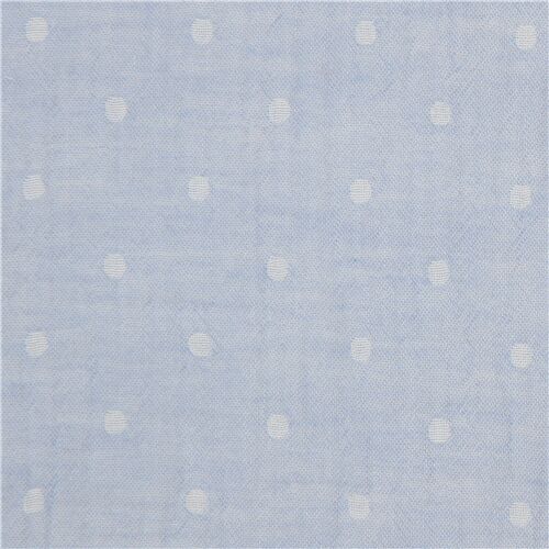 garngefrbt Jacquard Stoff in Hellblau mit Punkten Stoff