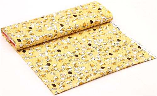 Tissu jaune Gudetama avec des oeufs paresseux, par Sanrio Japon 0