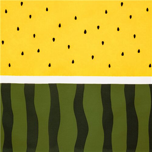 tessuto resistente all'acqua nylon oxford anguria gialla semi frutta - Ritagli (116cm x 96cm)