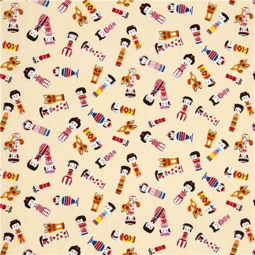 yellow Japanese fabric kokeshi dolls from Cosmo 2