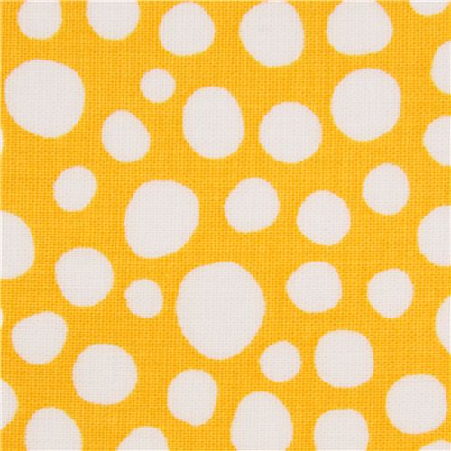 Tissu Michael Miller jaune avec des petites taches blanches Tissu