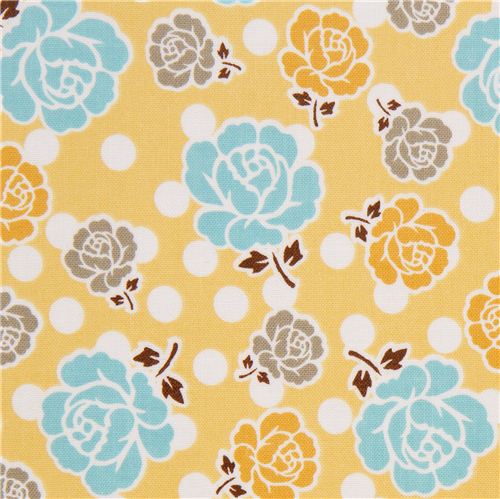 gelber Riley Blake Rosen Laminat Stoff aus den USA Stoff