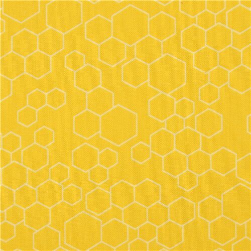 yellow abstract beehive Timeless Treasures honeycomb hexagon fabric Fabric