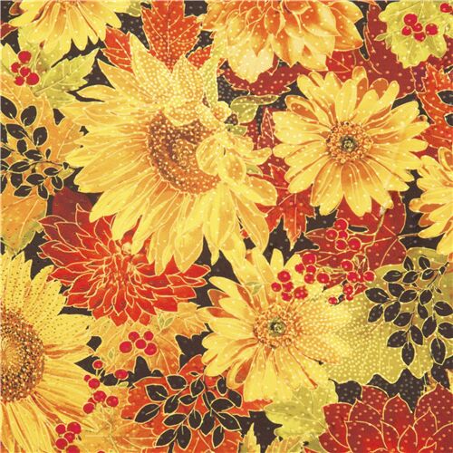 Tissu minky ultra-large avec des tournesols jaunes et noirs Tissu