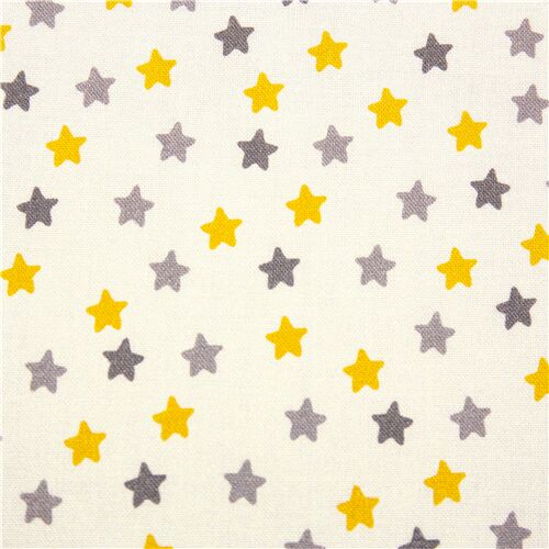Tela estrellas amarillas y grises algodón gris claro EE. UU. Tela