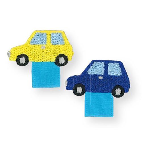 Gelbes blaues Auto Bgelbild Transferblatt 2 Stck