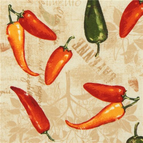 yellow capsicum annuum fabric de Robert Kaufman 1